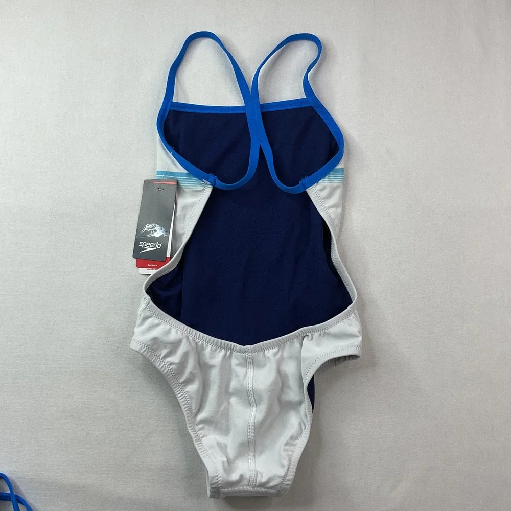 Speedo Endurance Girls White Paradise Palm Tree One Piece Swimsuit Size 24 NEW